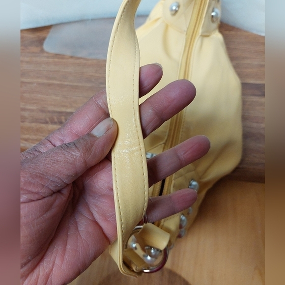 Gerolamo Soft Butter Yellow Dumpling  with Pearl Accents Bag - Picture 7 of 16